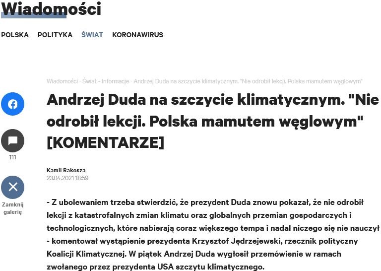 Screenshot_2021-04-25 Andrzej Duda na szczycie klimatycznym Nie odrobił lekcji Polska mamutem węglowym [KOMENTARZE]